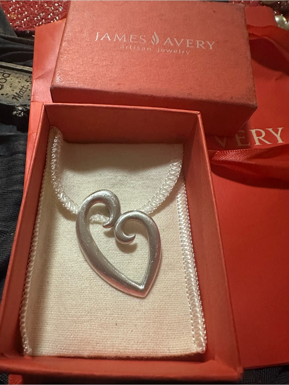 925 James Avery Silver Heart Pendant 1 1/2” 7.4 grams